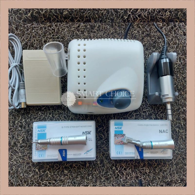 Dental Micromotor/Mikromotor Strong 210 paket lengkap Staright & Contra