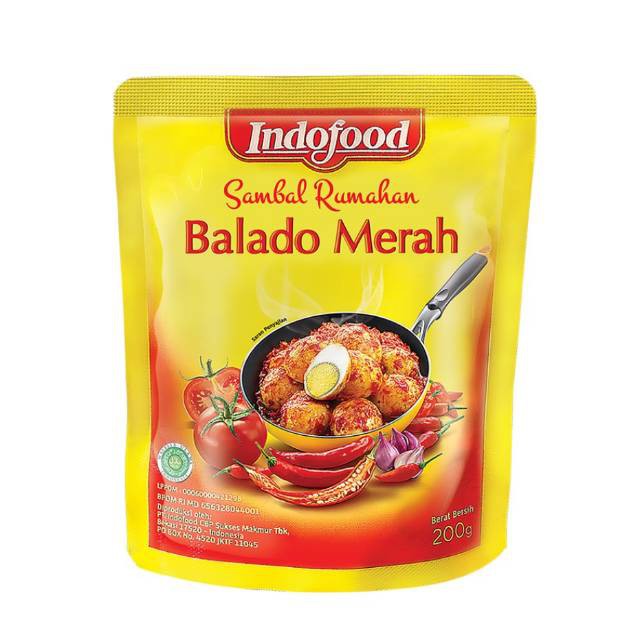 

Indofood Sambal Balado Merah kemasan pouch 200 gr X2PCS