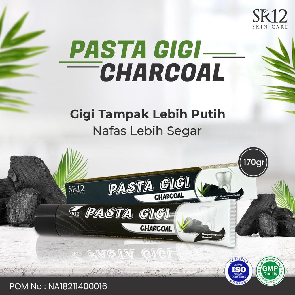 Pasta Gigi Odol Herbal SR12 Charcoal Siwak dan Sirih Pemutih Memutihkan gigi Penghilang Bau Mulut Karang gigi BPOM 100gr 170gr