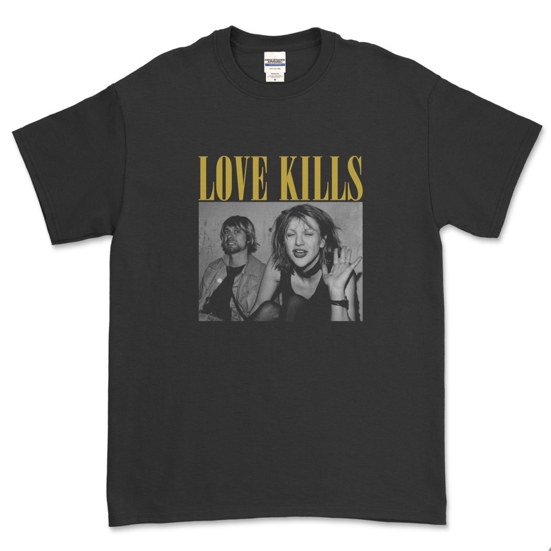 LOVE KURT COBAIN & COURTNEY LOVE - LOVE KILLS T-SHIRT