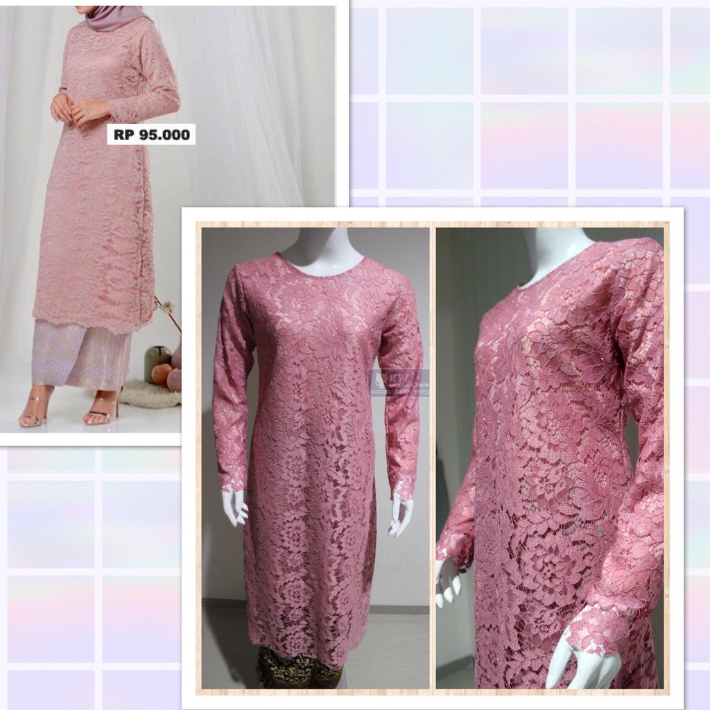 (DIJAMIN REALPICT) Tunik Brukat Corneli Gliter  ! TUNIK SIZE S  M L XL XXL XXXL JUMBO !! TUNIK PREMIUM LACE FARAH ANDIRA AMELIA LUCIA!!!-7