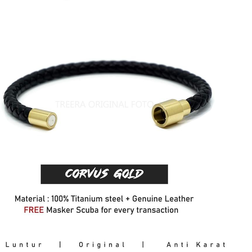 ☇ Treera - Gelang Kulit Pria Anyam Satu Layer Pria Magnetic Lock ✴