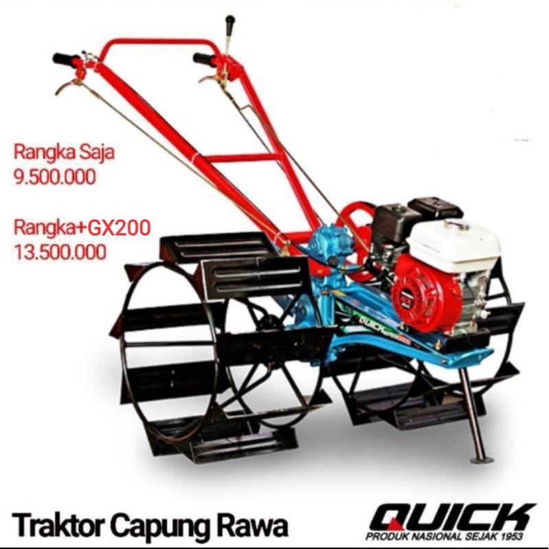 QUICK HONDA Mesin Bajak Sawah Capung Traktor QUICK + Mesin Honda ASLI GX 200