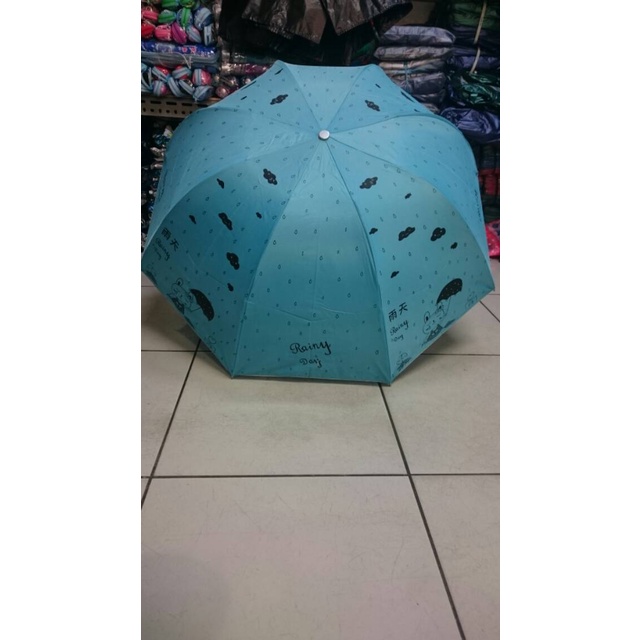 PAYUNG LIPAT 3 MODEL MANGKOK MOTIF RAINY DAY