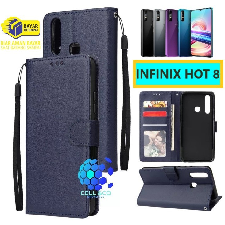 Flip cover INFINIX HOT 8 Flip case buka tutup kesing hp casing hp flip case leather wallet