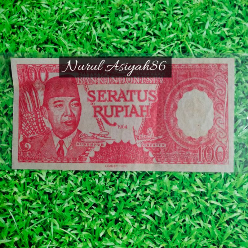 

special koleksi uang kuno gambar suekarno 100rupiah