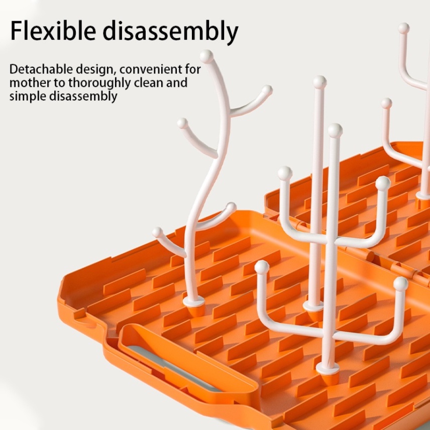 (SHIPPINBG) Rak Pengering Botol Susu / Dot Bayi Portable 24 Jam Dapat Dilipat