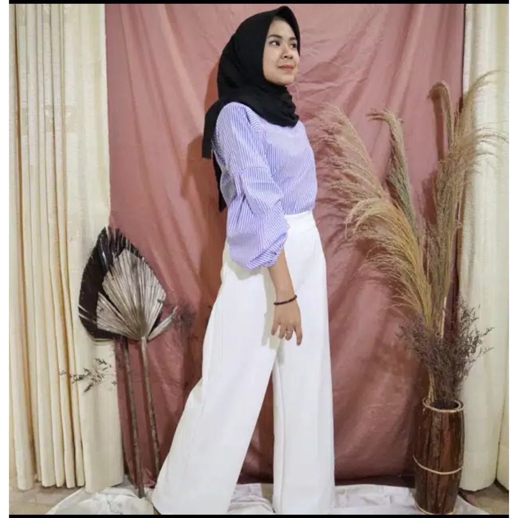 LOLITA BLOUSE - ATASAN WANITA FASHION - Bahan Cotton Salur all size fit to M-L HK-21-2