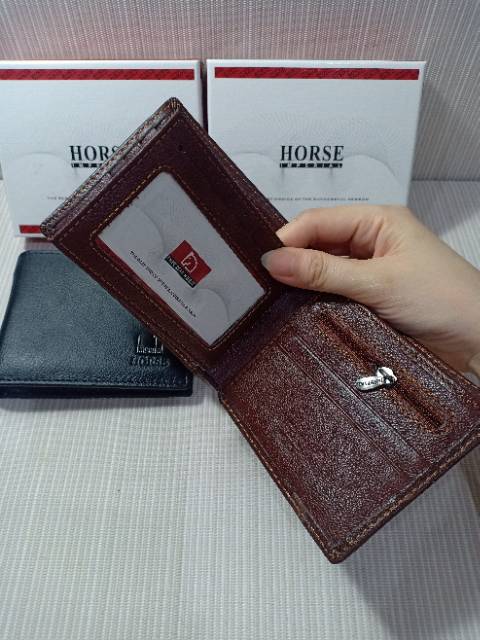 Dompet lipat Imperial Horse kulit asli polos 088#