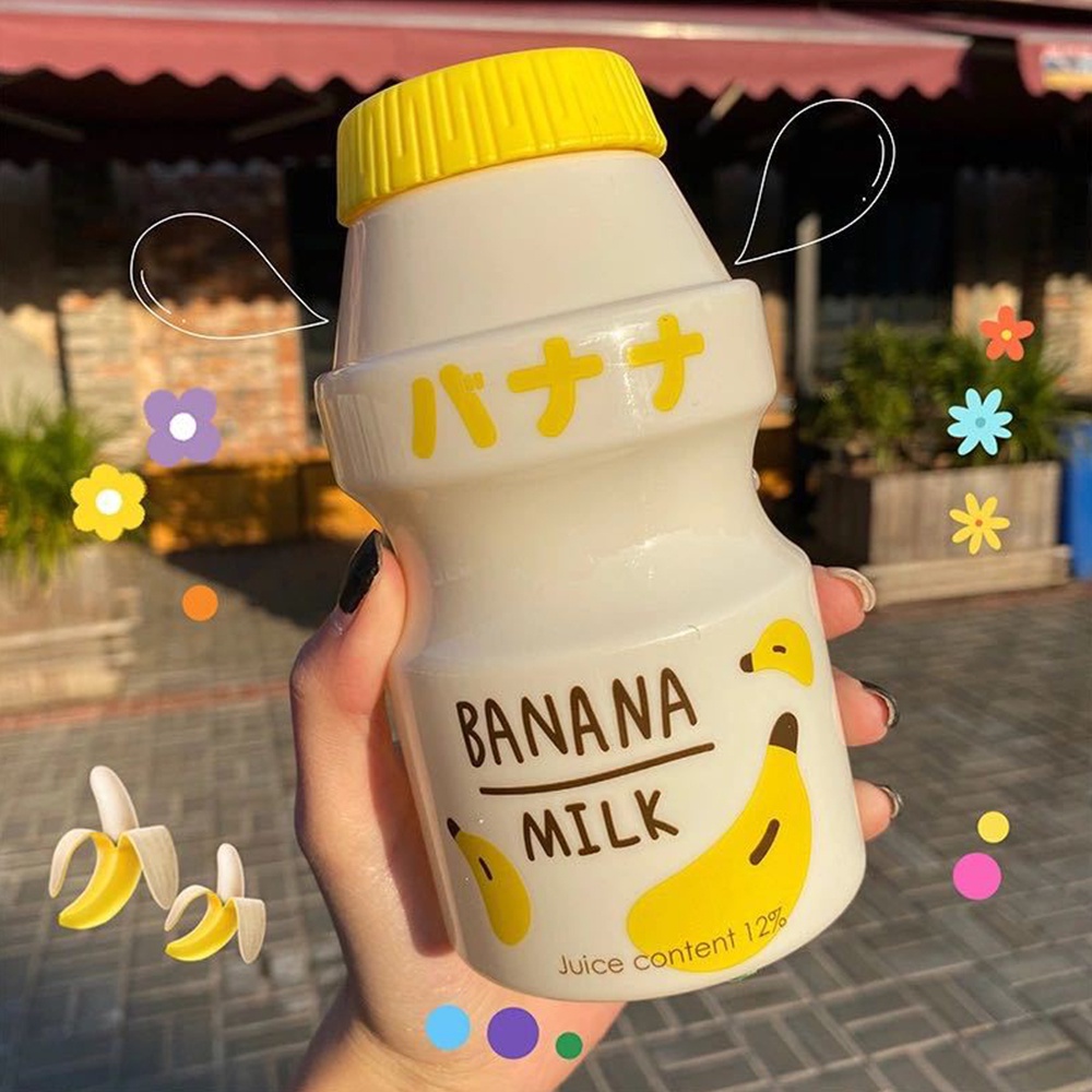 Botol Air Minum portable Bahan Plastik Motif Kartun Kapasitas 480ML anti Jatuh Untuk Olahraga