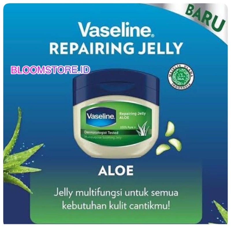 VASELINE Multi Purpose Repairing Jelly Aloe Vera 50 ml 50ml Jeli Hijau