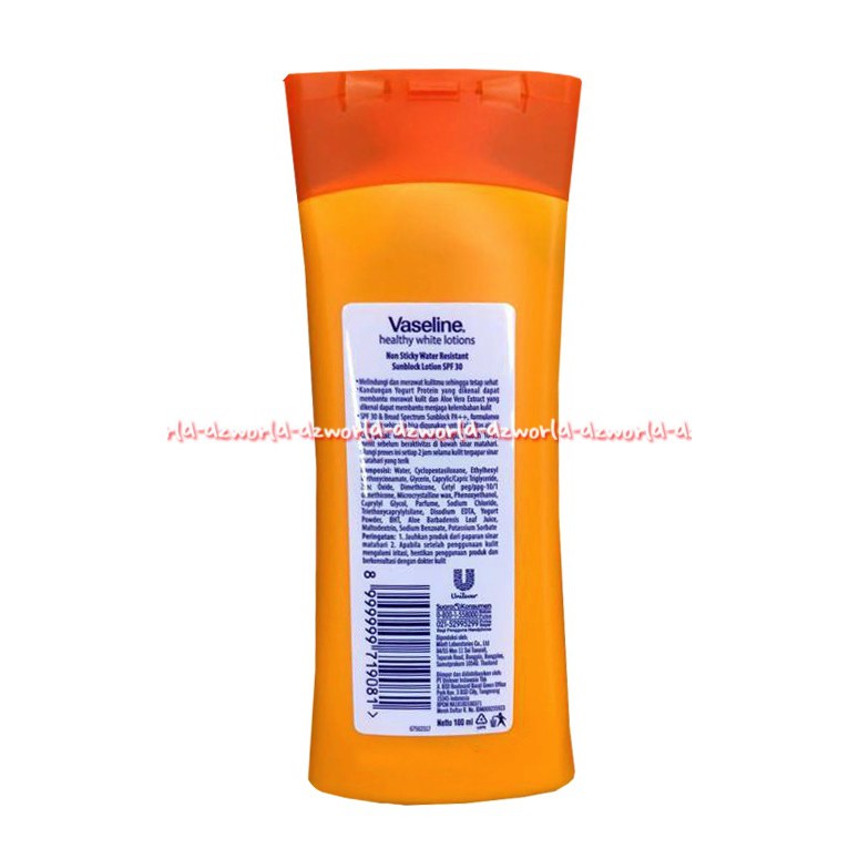 Vaseline Healthy Sunblock SPF 30 UV 100ml Protection Lotion Handbody Orange  Hand Body