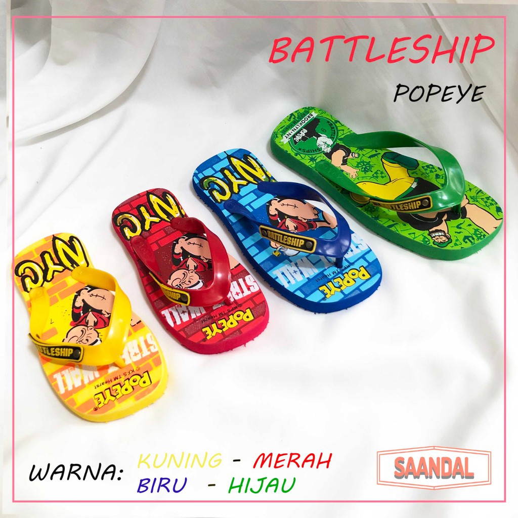 Sandal Jepit Anak Laki-laki warna Battleship Popeye (Bisa Eceran)