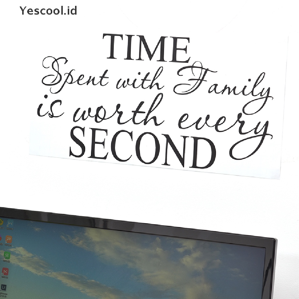 1 Pc Stiker Dinding Decal Desain time spent with family is worth every second Untuk Rumah