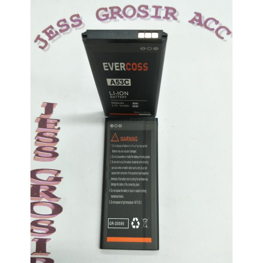 Baterai Battery Double Power Evercoss Evercross Cross A53C S35G S35D - Hitam