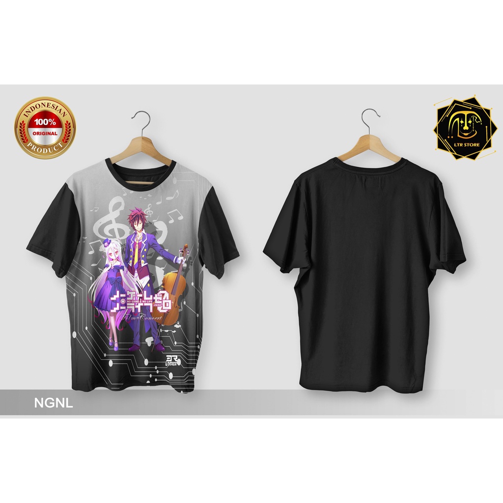 [ BAYAR DI TEMPAT ] BAJU PRINTING GAMBAR ANIME NO GAME NO LIFE NGNL - KAOS DISTRO ORIGINAL MOTIF KAR