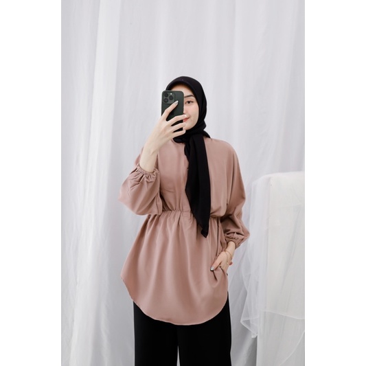 HELLEN BLOUSE (Ld 110 Pjg 76) - Atasan Blouse Wanita Model Batwing Ada Kerutan di Pinggang