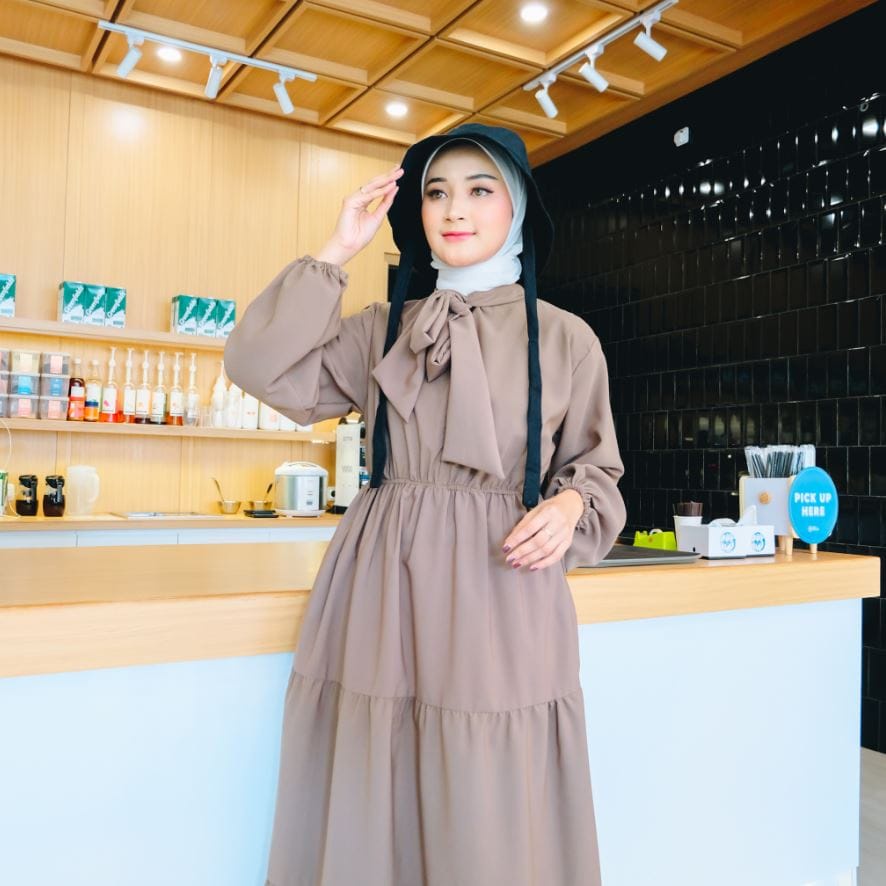 GAMIS BLESIA RUFFLE MAXI MIDI DRESS REMAJA WANITA CASUAL