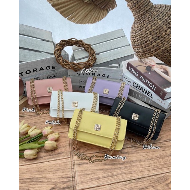 TAS SELEMPANG WANITA AMORA  [ SIAP KIRIM ] SLINGBAG FASHION TALI RANTAI