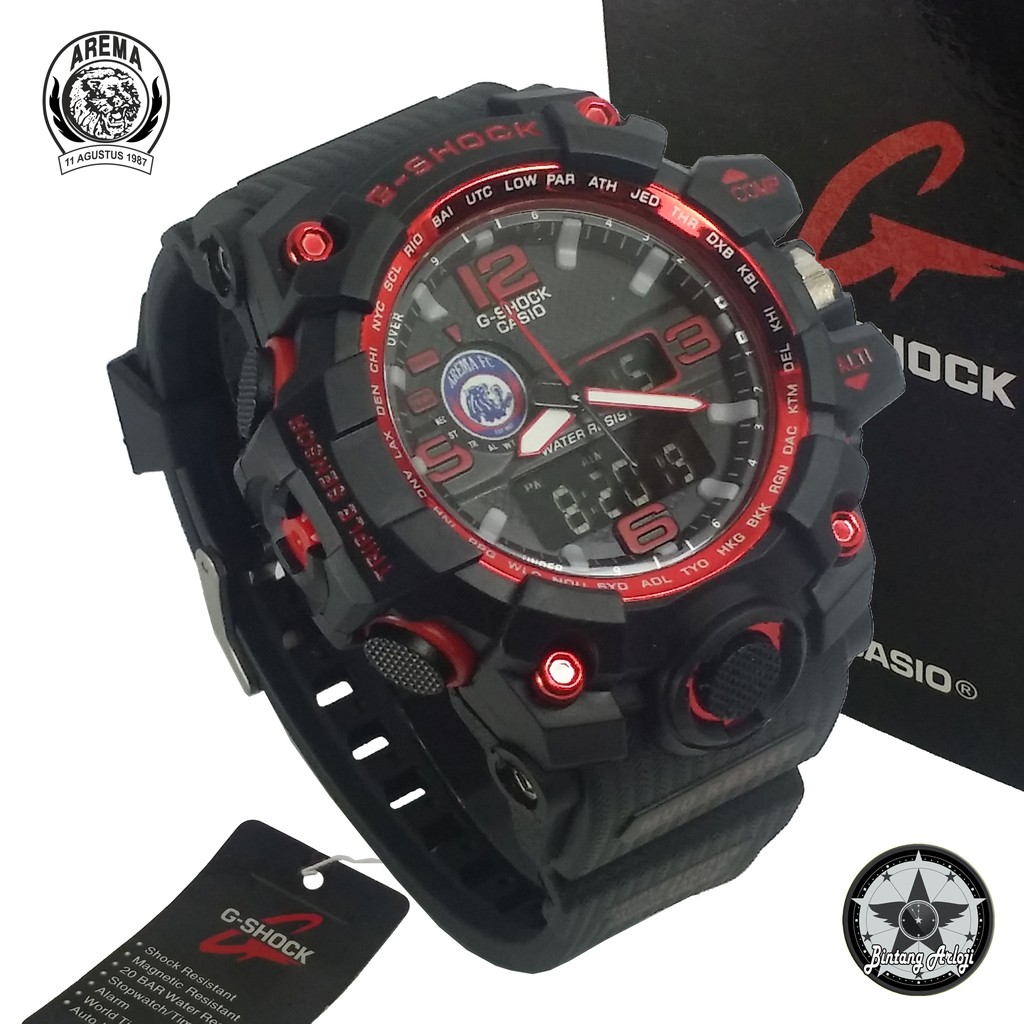 { EXCLUSIVE } JAM TANGAN AREMA DUAL TIME (LIST MERAH)