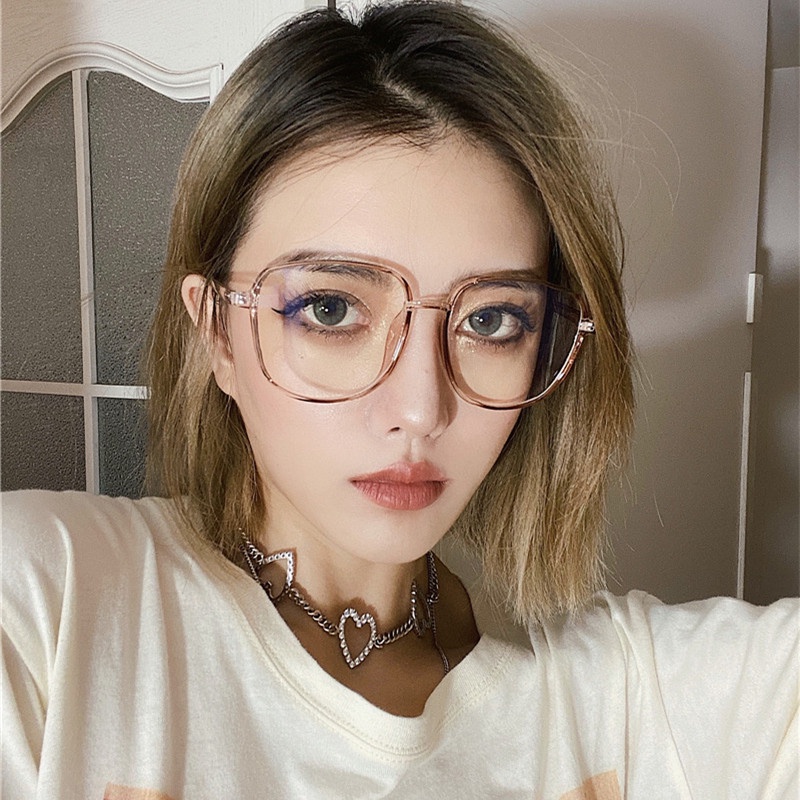 Frame Kacamata Fashion Wanita Anti Radiasi Korean Kaca Mata Radiasi Bulat Eyeglasses -Doo