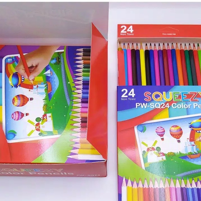 

WARNAPENSIL- PENSIL WARNA PANJANG 24 SQUEZZY -PENSIL WARNA
