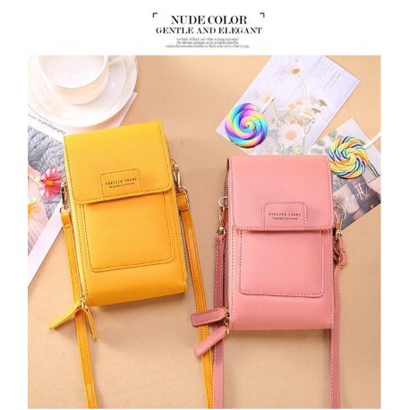 Tas Selempang Kulit Wanita Dompet Hp Touchscreen Multifungsi Tas Mini Cewek FY 9065