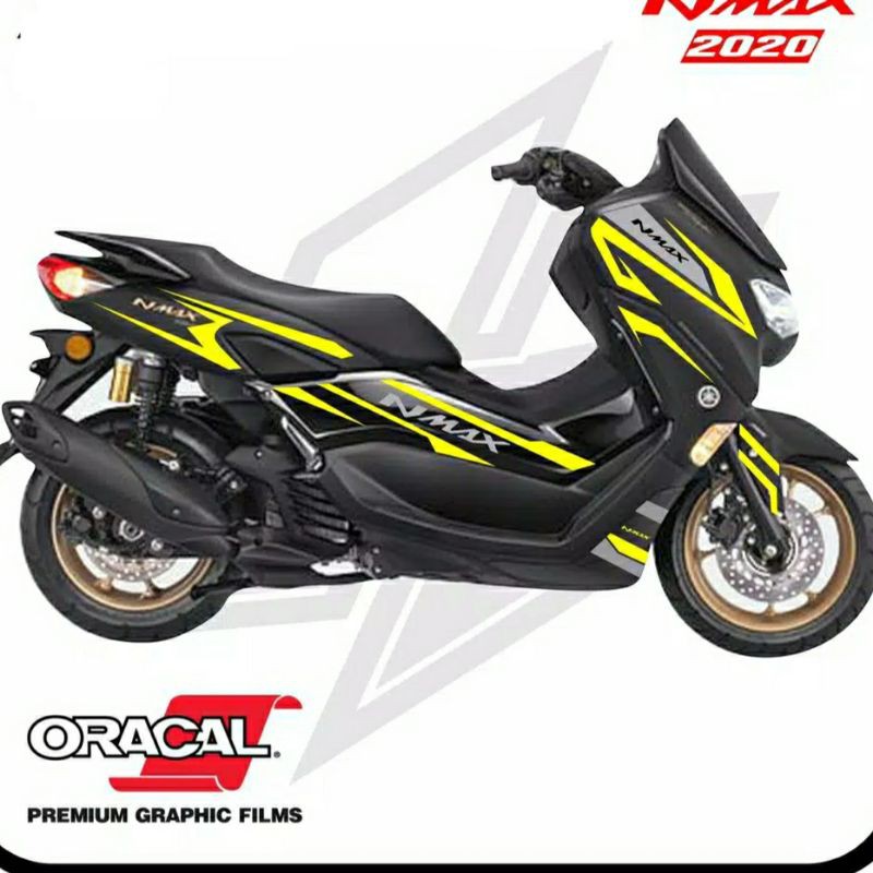 STRIPING CUTTING STICKER YAMAHA NMAX NEW 2020 ABU-ABU KUNING L