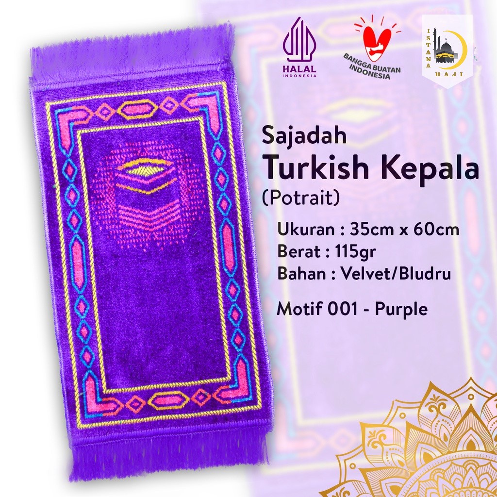 Sajadah Anak Bahan Bludru Sajadah Muka 35x60 cm