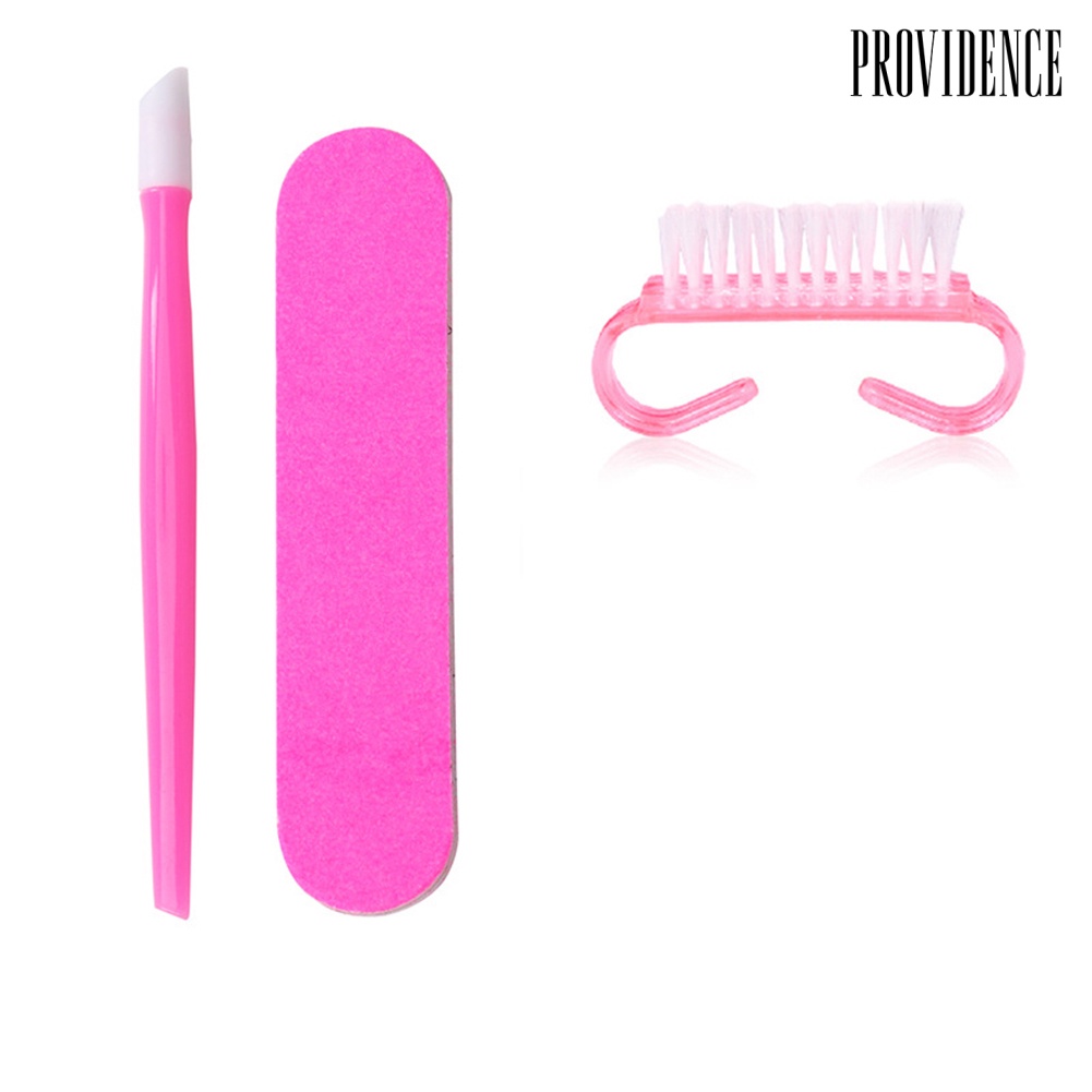 Providence Set Kuas + Buffer + Kikir Kuku Diy Untuk Nail Art