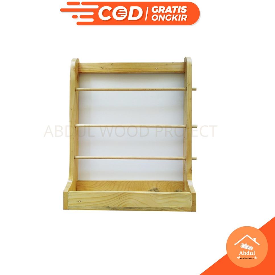 ☍Terkini✩ RAK PITA SATIN ROLL GANTUNG SERBAGUNA RAK DINDING JATI BELANDA ASLI TEMPAT PITA DAN ALAT J