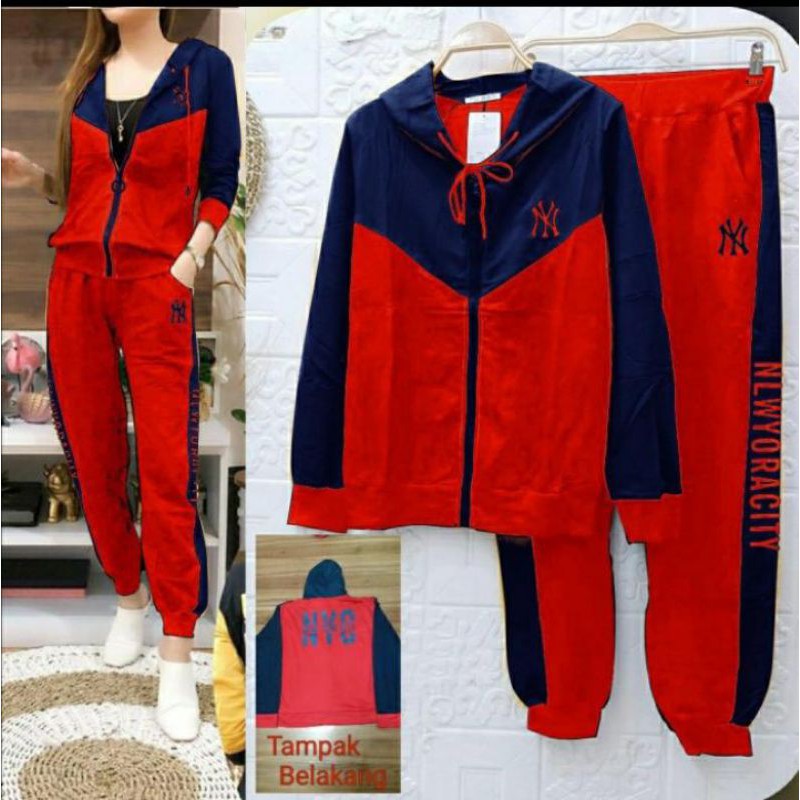 Setelan Gowes Noyacity Wanita Fashion Terbaru 2021 Import Set Olahraga Stelan Training Bestseller