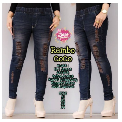 Celana Rembo Terviral size 27-38 Variasi Sobek Kekinian!!Rembo Jegging Super stretch Brown series COD Tiktok Gratis Ongkir Influencer Murah