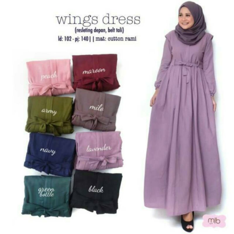 Wings dress pakaian wanita fashion muslim remaja