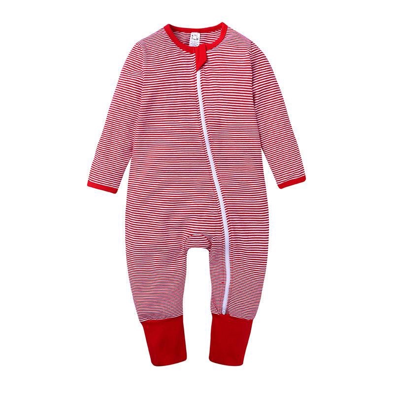 BABY K2 - Baby long zippersuit motif garis merah