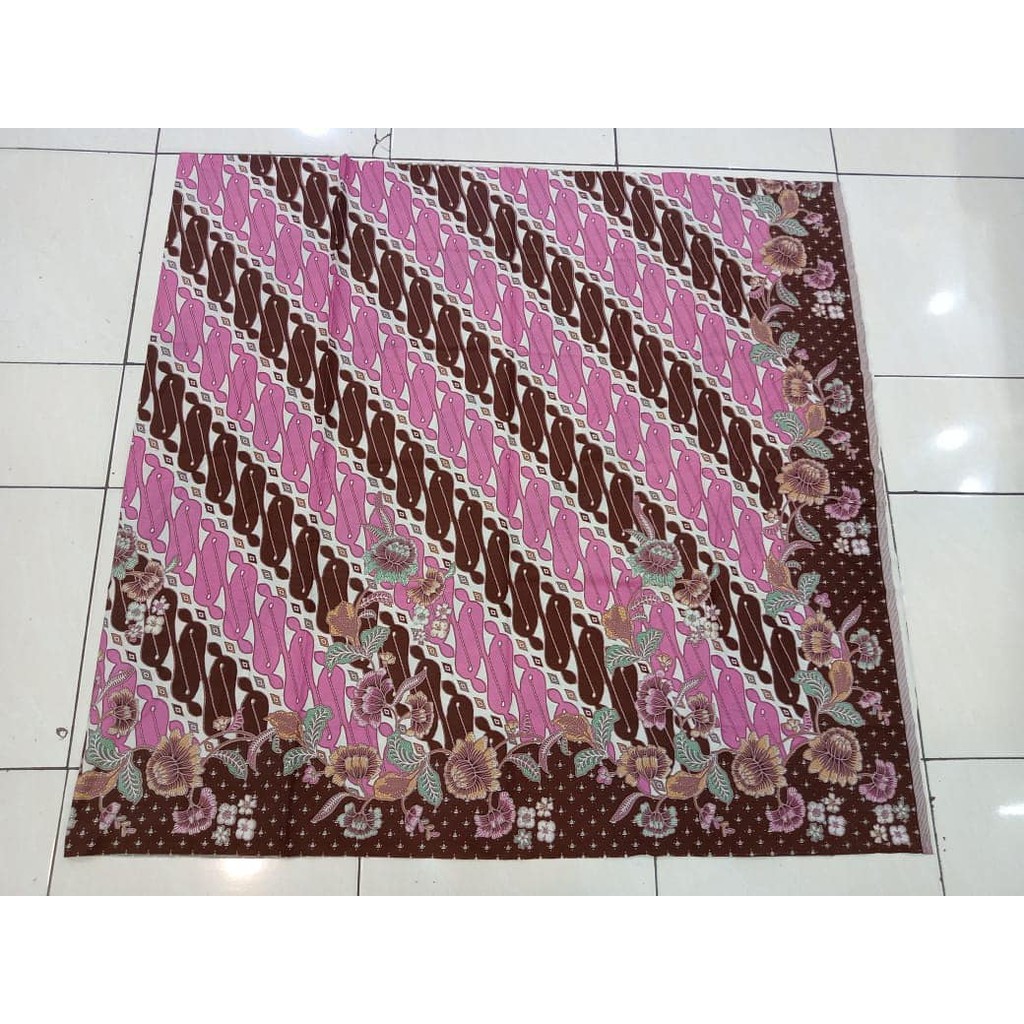 Kain Batik SOLO motif kembangan parang barong warna pastel