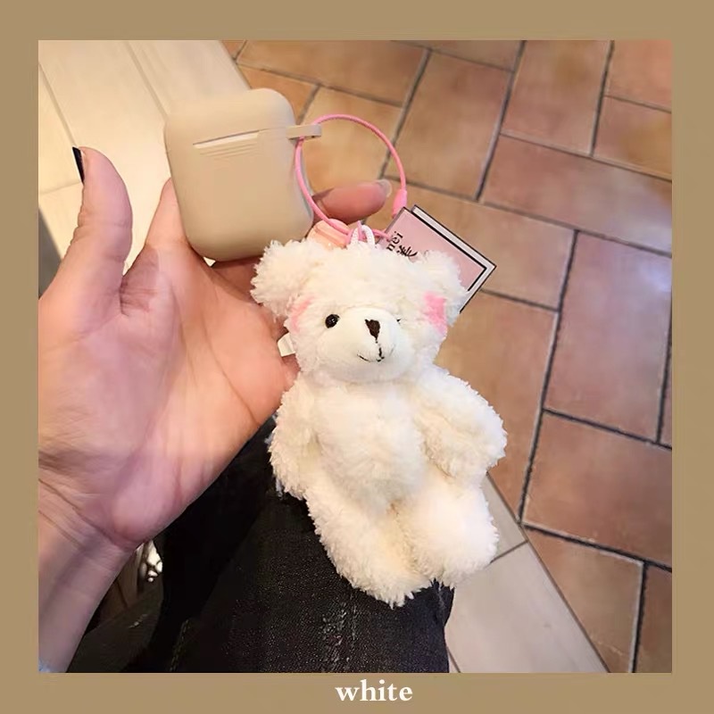 Boneka Beruang Kecil Gantungan Kunci Keychain Teddy Bear Gimbal Plush Keyring Korean Style