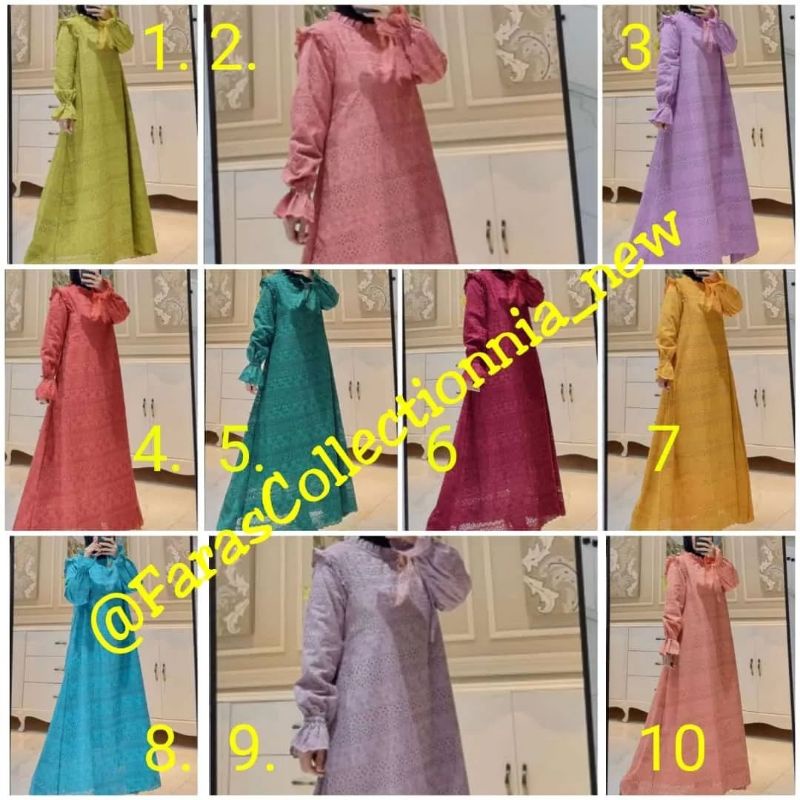 Midi Dress / Gamis katun Bordir /Brukat Ori By Edness Kayla