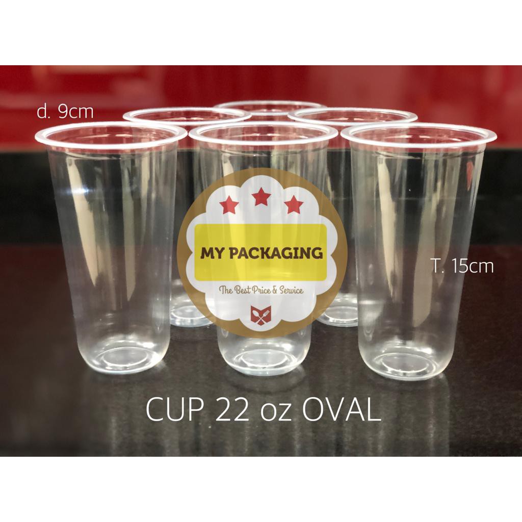 Cup Es Boba / Gelas Plastik Oval 14oz 16oz TEBAL 7gr isi 50pcs. Gelas Cup Kopi Janjijiwa 14 oz 16 oz Cocok untuk Usaha Minuman Tea ThaiTea Juice Milk Choco Coffee kopi teh boba Pop ice jus es buah Bisa di press tanpa tutup