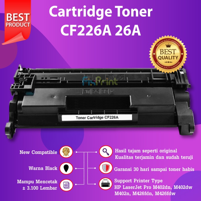 Cartridge Toner Compatible HP CF226A 26A Printer HP Laserjet Pro M402dn M402dw M402n M426fdn M426fd