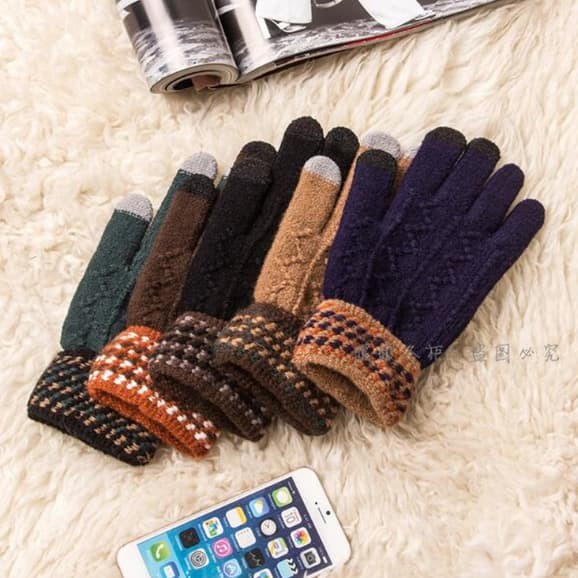 KN-06 sarung tangan musim dingin winter gloves rajut knit touch screen