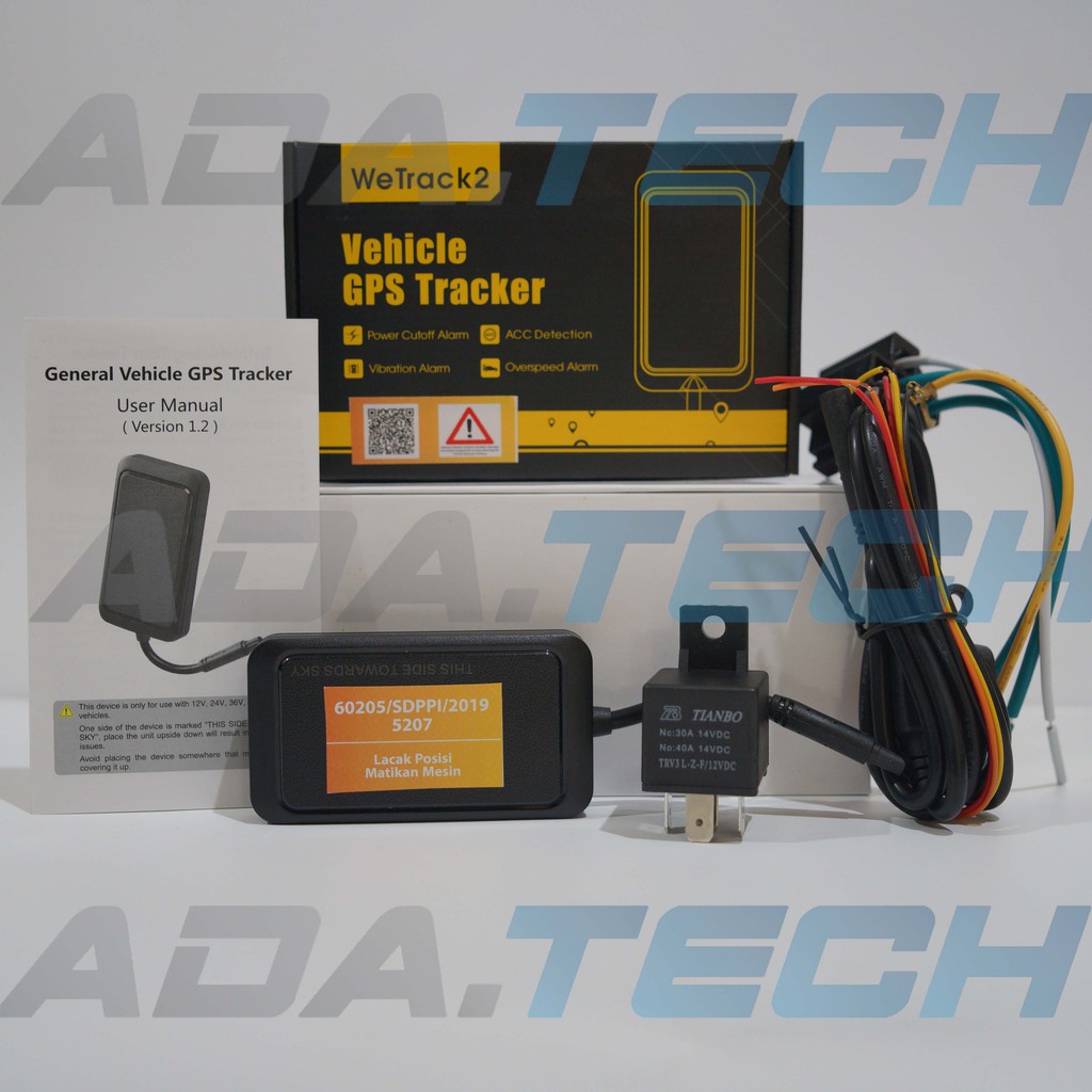 Paket GPS Tracker Mobil Motor Wetrack 2 ET200 Concox + Tracksolid 1 tahun  GARANSI + Simcard
