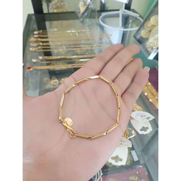 gelang motif padi titanium