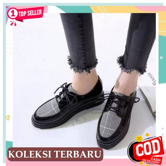 Sepatu Docmart Korea Cewek Aestethic Loafers Fashion Wanita Import Cewek Remaja Murah Vintage Terbar