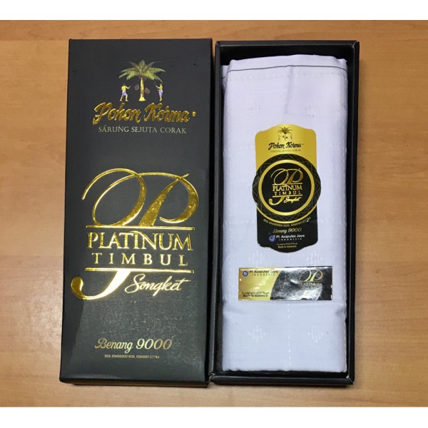 Sarung Tenun Pohon Korma Platinum Putih Promo Terlaris