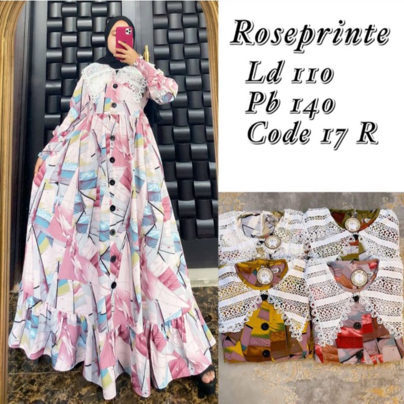 Gamis Frilla motif abstrak