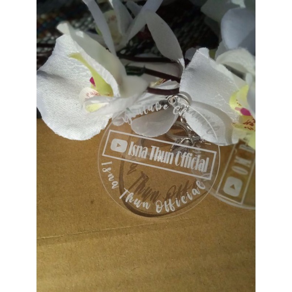 Gantungan Kunci Logo Grafir Bulat Kotak - Ganci Logo Grafir Akrilik Custom