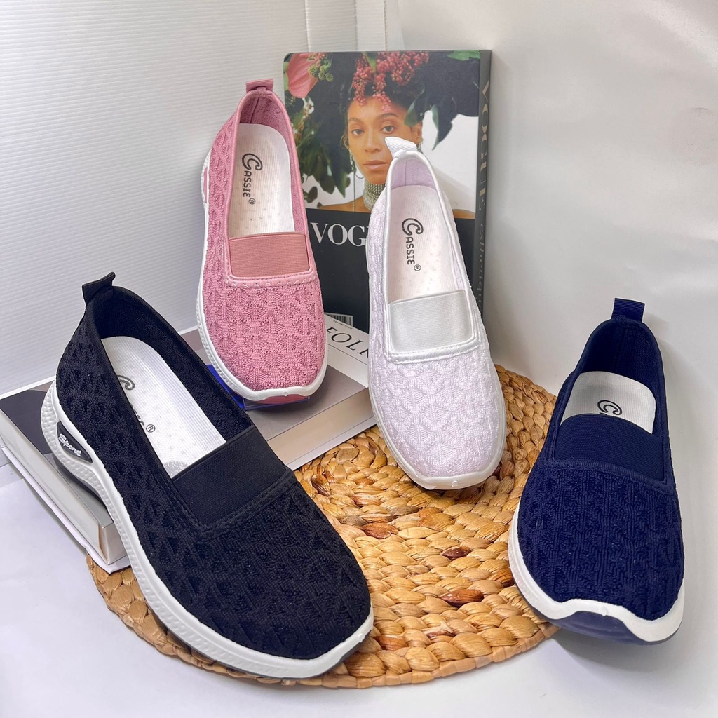 GSW SEPATU WANITA FLYKNIT SLIP ON ANTISLIP KANVAS FLAT SHOES WANITA IMPORT PREMIUM (AQYAR567)