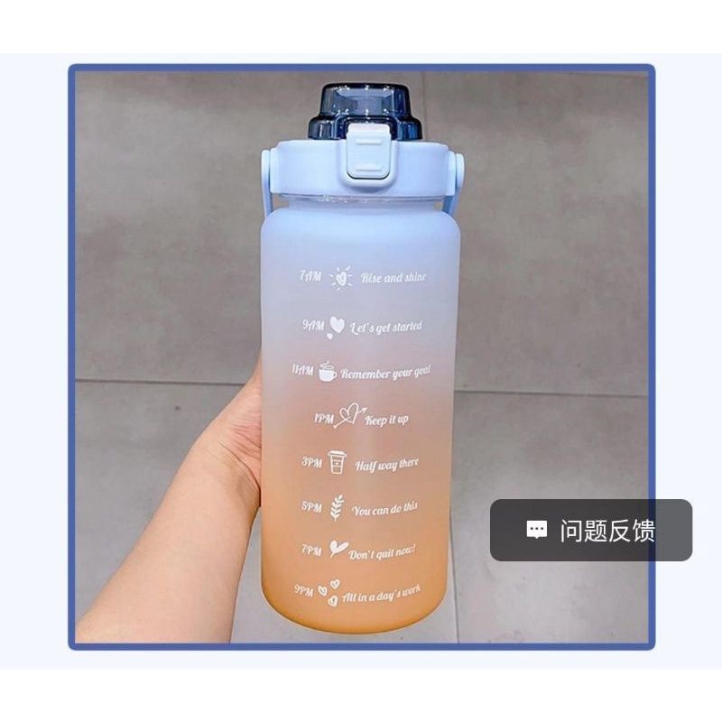 Botol Minum ANAK Viral Motivasi 2L Liter 2000ml Penanda Waktu Korea Lucu BOTOL AIR MINUM KEKINIAN BEST