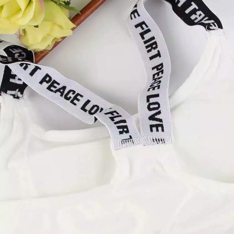 KEMBAN BRA IMPORT TULISAN PEACE LOVE/KEMBAN/BRA KEMBAN IMPORT